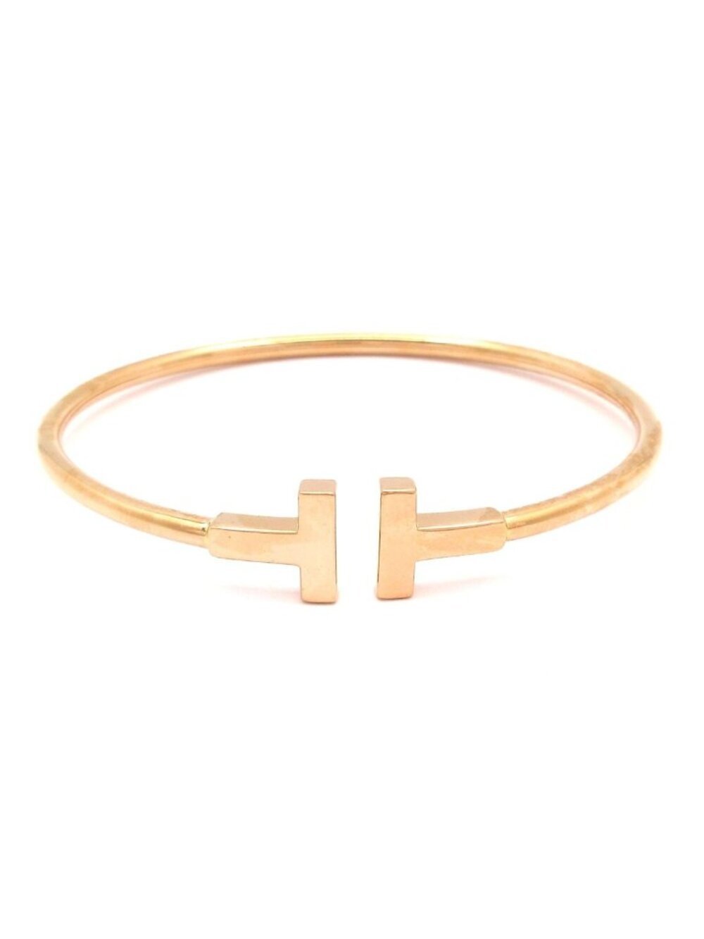 Tiffany & Co Bangle T Wire Bracelet 18k Pink Gold